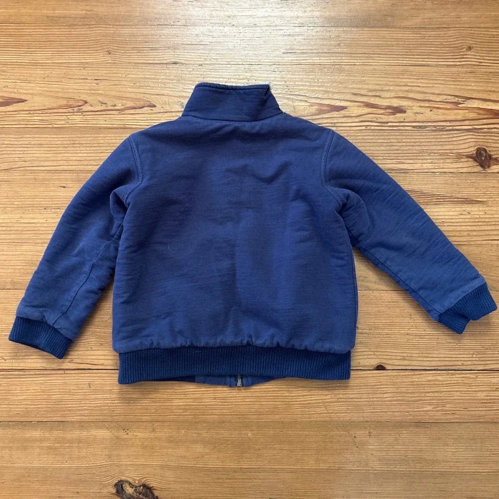 Appaman Bomber Jacket Kids Blue‎ Good Sherpa Lined Full Zip Mock Neck SIZE 6